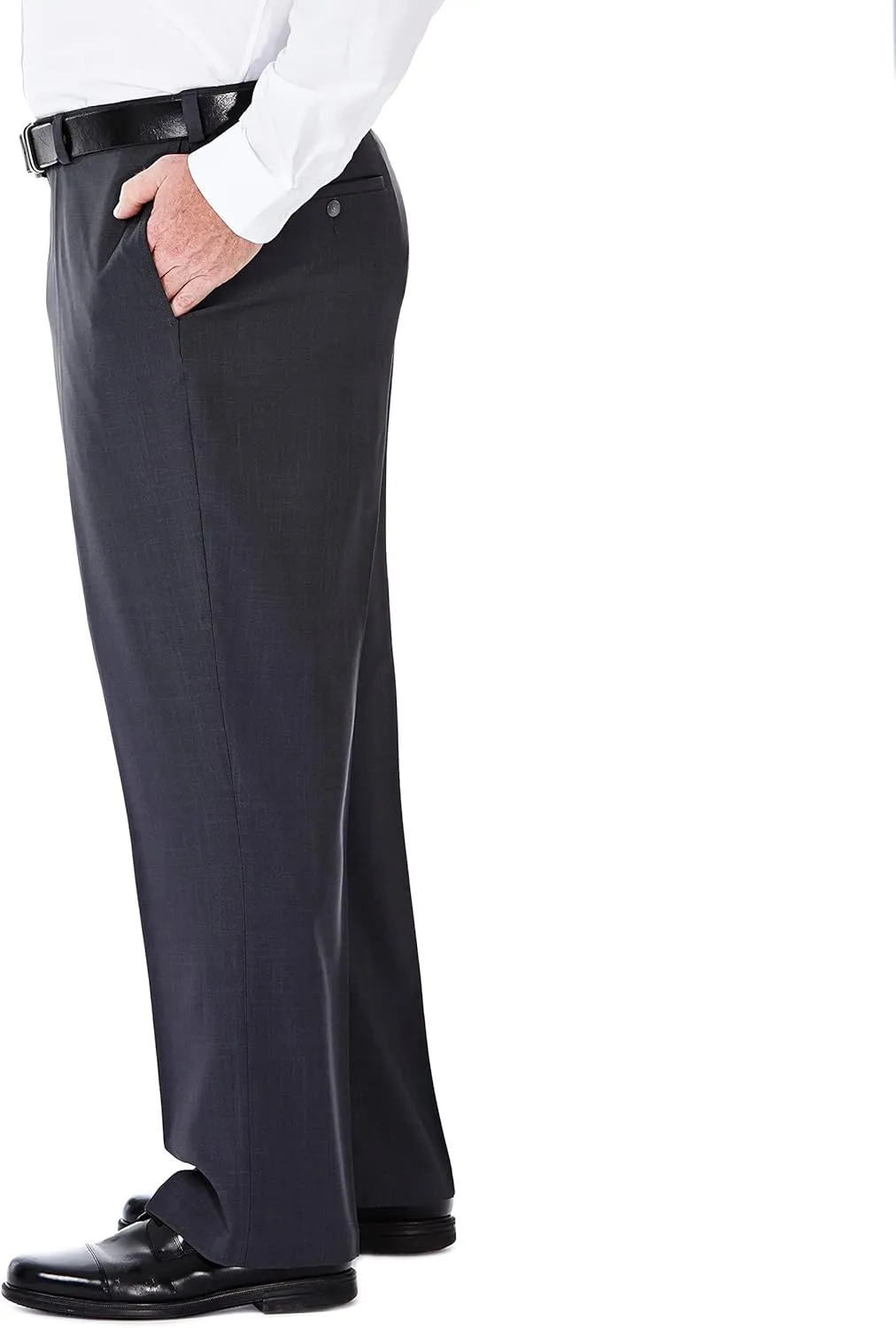 Haggar Men's Big and Tall Eclo Classic Fit Dress Pants Flat Front and Pleated Front