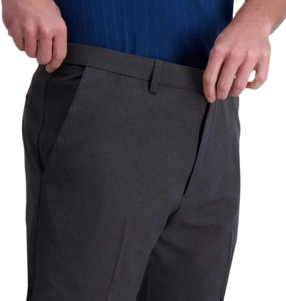 Haggar Men's Cool Right Performance Flex Solid Classic Fit Flat Front Pant