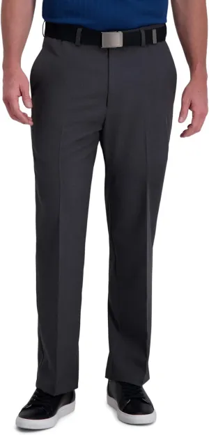 Haggar Men's Cool Right Performance Flex Solid Classic Fit Flat Front Pant