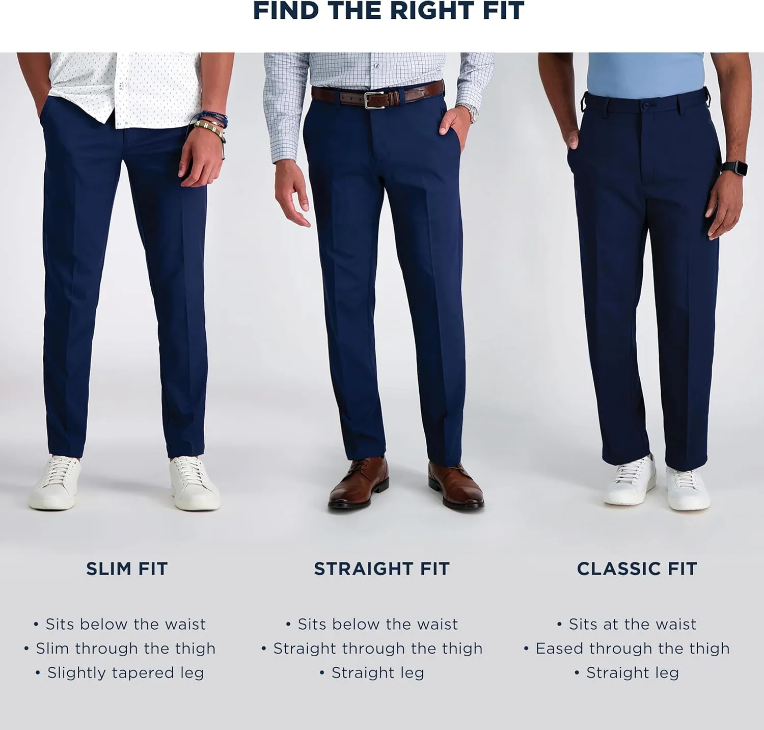 Haggar Men's Cool Right Performance Flex Solid Classic Fit Flat Front Pant