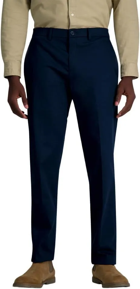 Haggar Men's Wrinkle Free Straight Fit Flat Front Khaki Pant