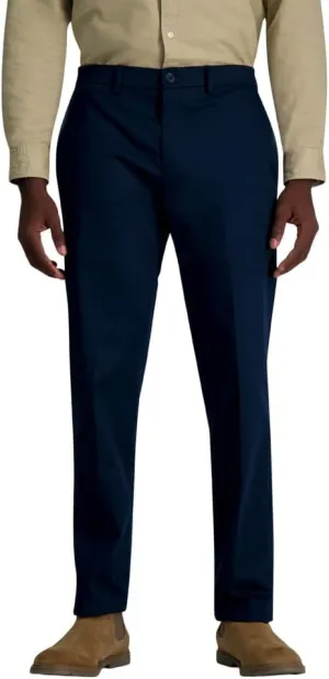 Haggar Men's Wrinkle Free Straight Fit Flat Front Khaki Pant