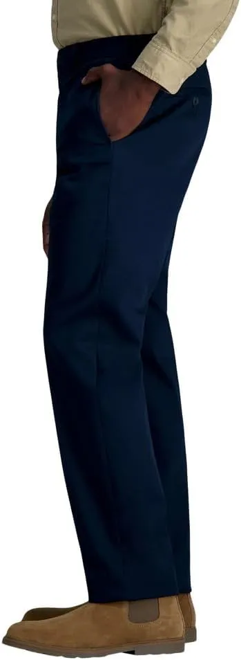 Haggar Men's Wrinkle Free Straight Fit Flat Front Khaki Pant
