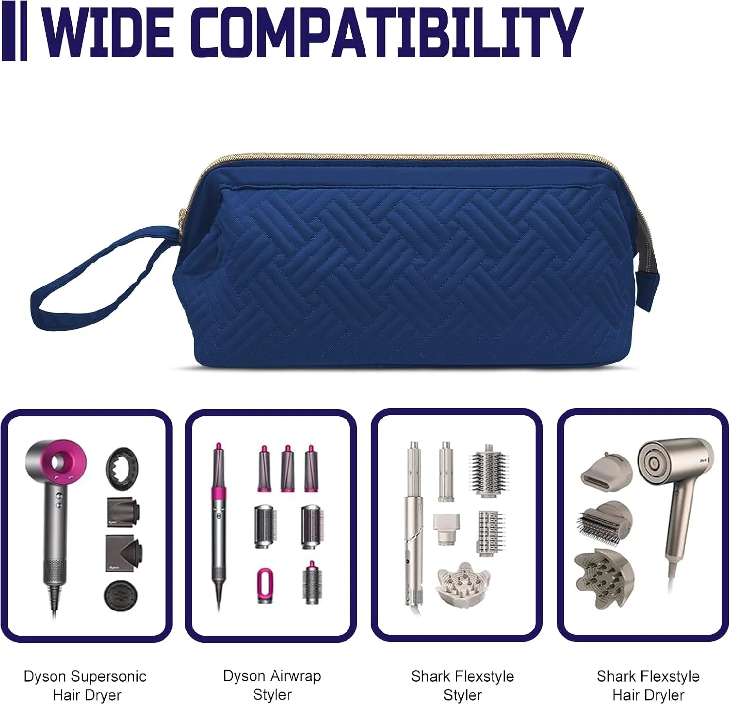 Hair Tools Travel Bag | Portable Carrying Case for Shark Flexstyle, Dyson Airwrap, Revlon Hair Tools | Waterproof Dustproof Shockproof Flat Curling Iron Travel Organizer