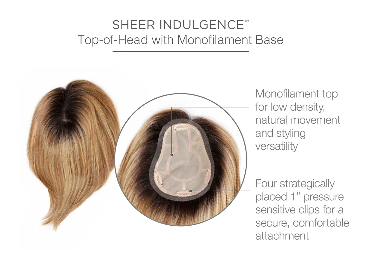 Hair u wear Go All Out Top-Of-Top 10 Inch Wig Top Piece, Average Size Cap, RL14/25 Honey Ginger