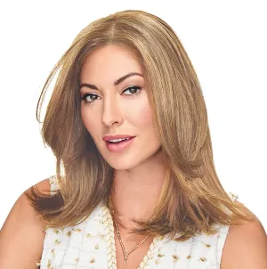 Hair u wear Go All Out Top-Of-Top 10 Inch Wig Top Piece, Average Size Cap, RL14/25 Honey Ginger