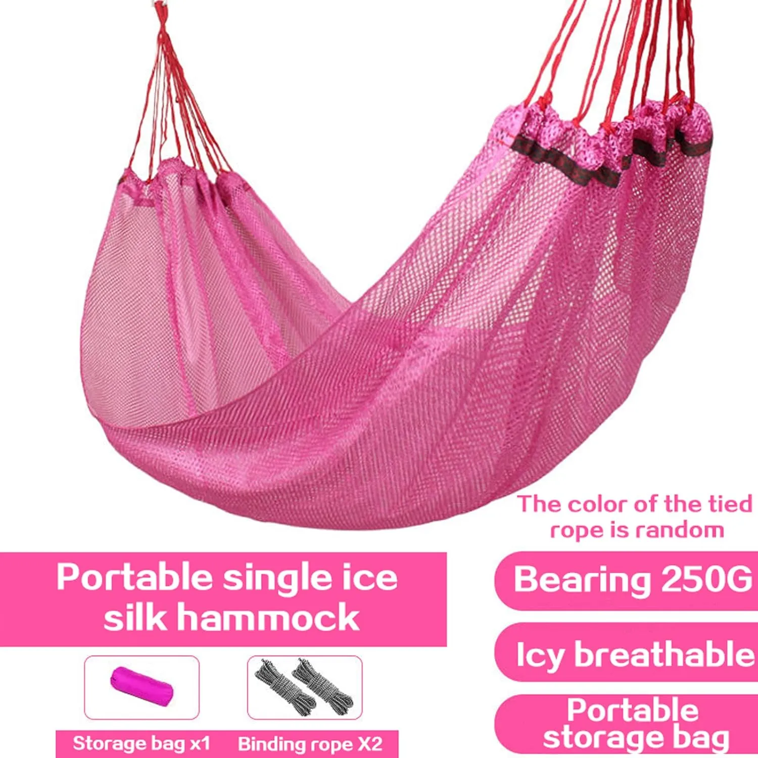Hammocks Mesh Bed Hammock Camping Hammock Single Hunting Sleeping Swing Outdoor Hammock Portable Sports Home Ice Silk Hammock for Travel Outdoor Hammock, Purple