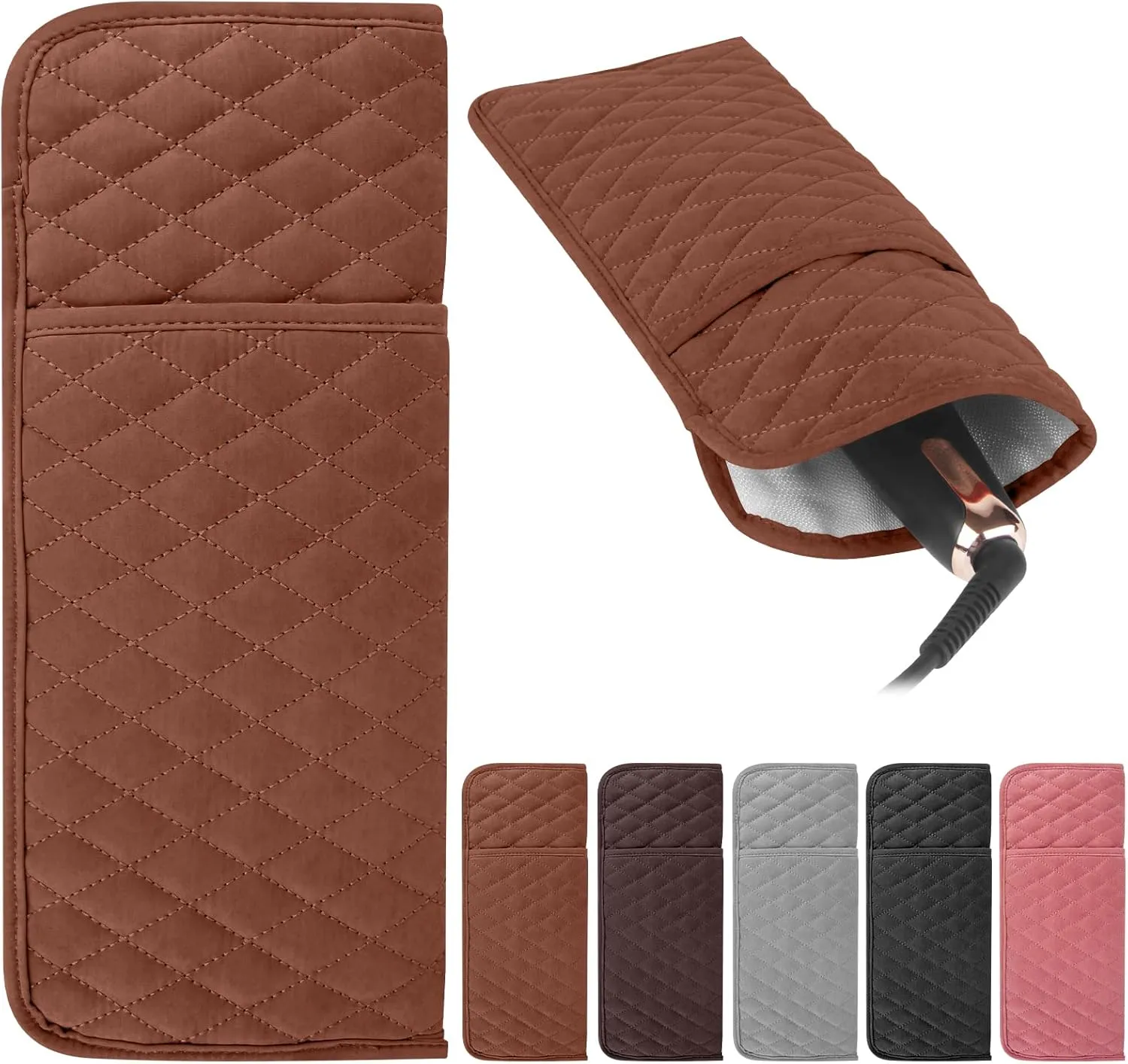 Heat Resistant Hair Tools Travel Bag Portable Hot Tools Organizer Cover Pouch for Curling Iron, Flat Iron, Hair Straightener and Other Styling Tools(13.8" x 5.5")