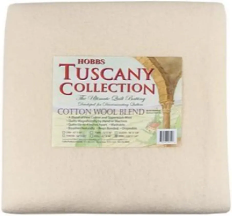 Hobbs Bonded Fibers Hobbs Tuscany Cotton Wool Blend Batting, Natural