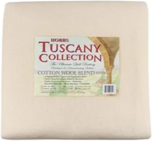 Hobbs Bonded Fibers Hobbs Tuscany Cotton Wool Blend Batting, Natural