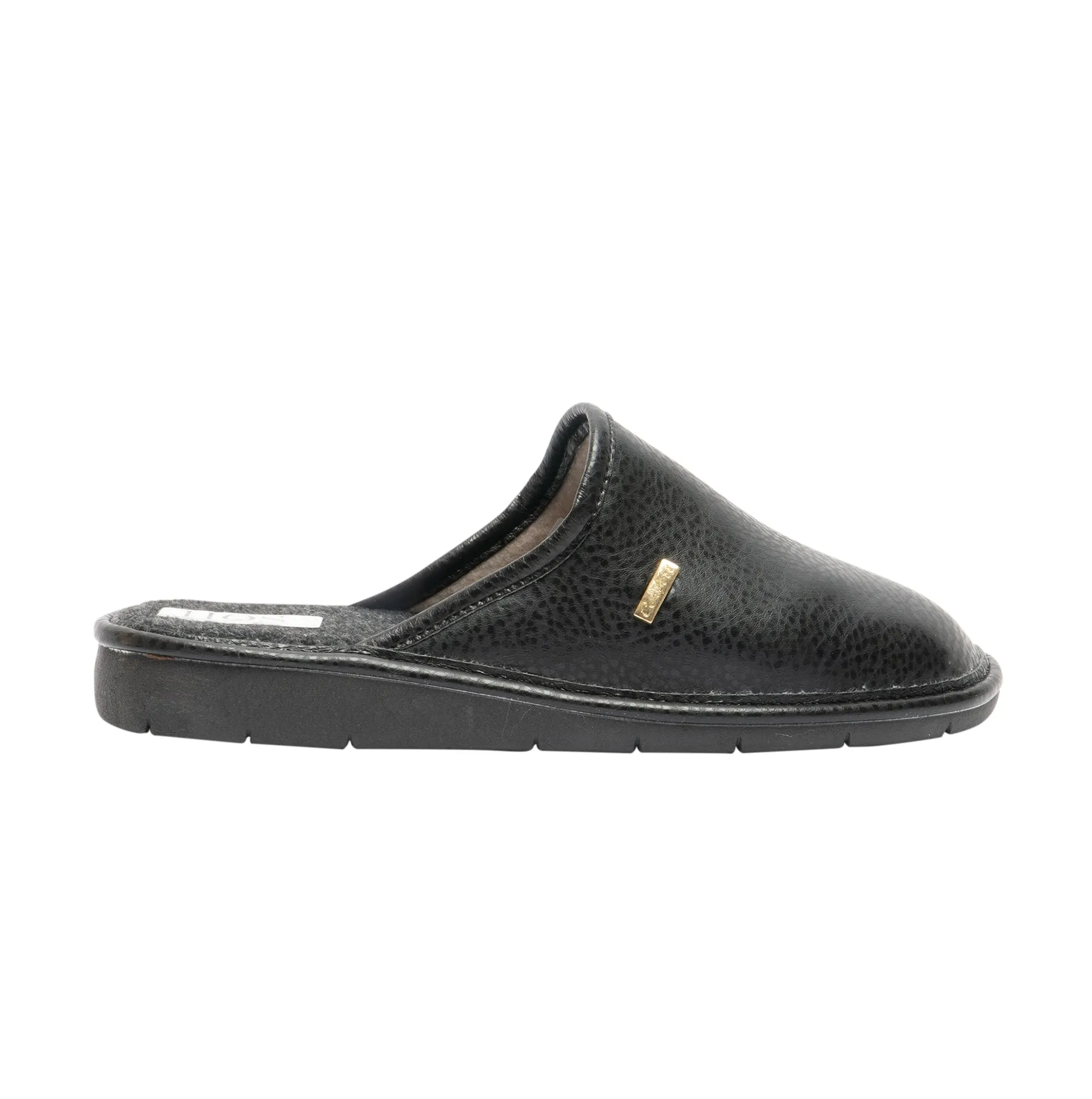 HOS Comfort ARCHIE Mens PU Mule Slippers Black