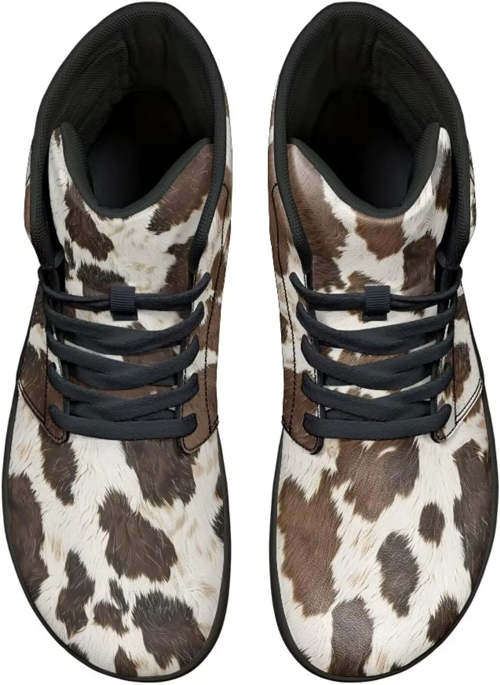 Howilath Leopard Print High Top Shoes Zero Drop Sneaker Mens Wide Toe Walking Shoes Minimalist Barefoot Shoes