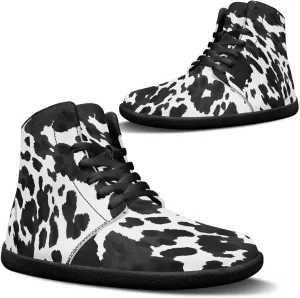 Howilath Leopard Print High Top Shoes Zero Drop Sneaker Mens Wide Toe Walking Shoes Minimalist Barefoot Shoes