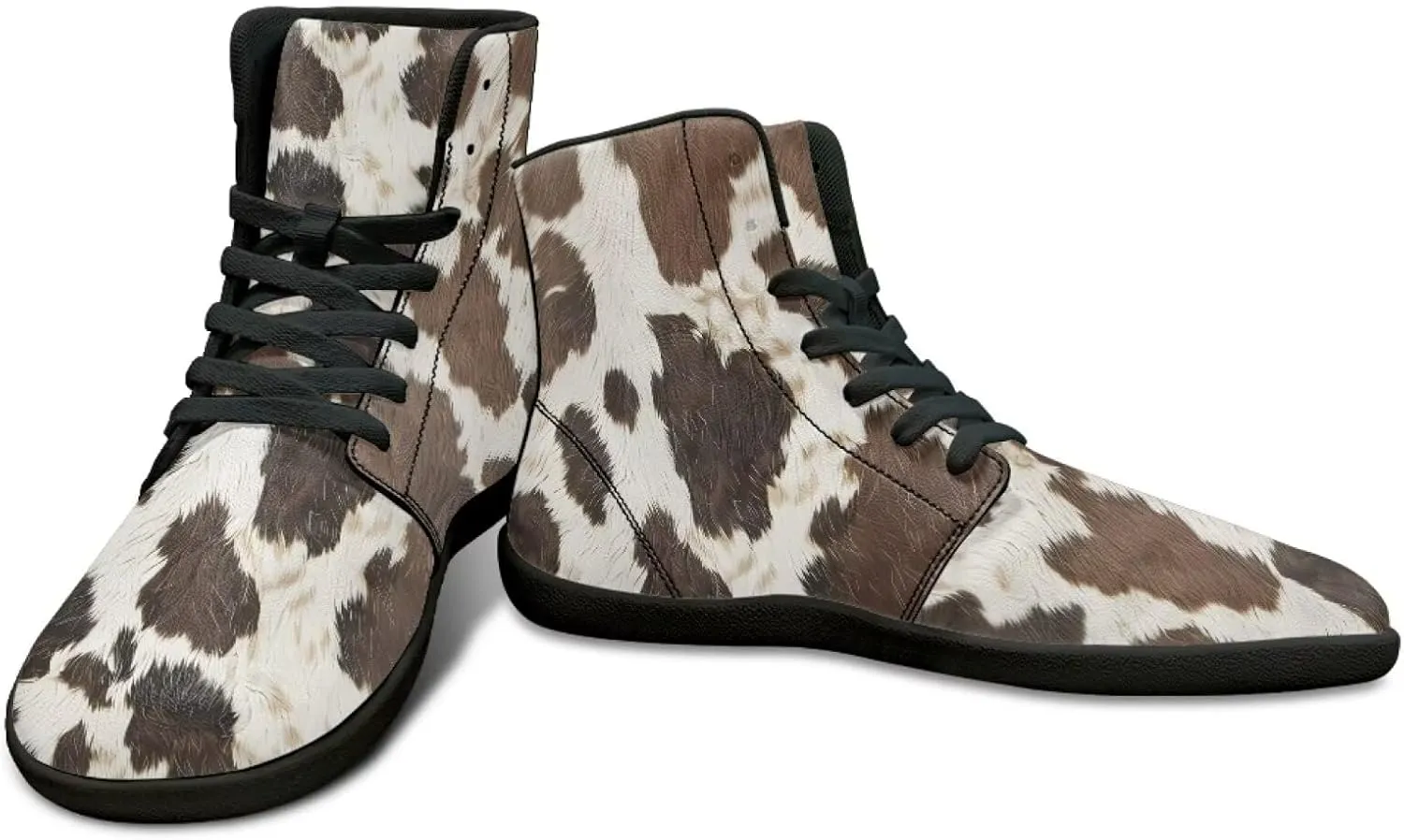 Howilath Leopard Print High Top Shoes Zero Drop Sneaker Mens Wide Toe Walking Shoes Minimalist Barefoot Shoes