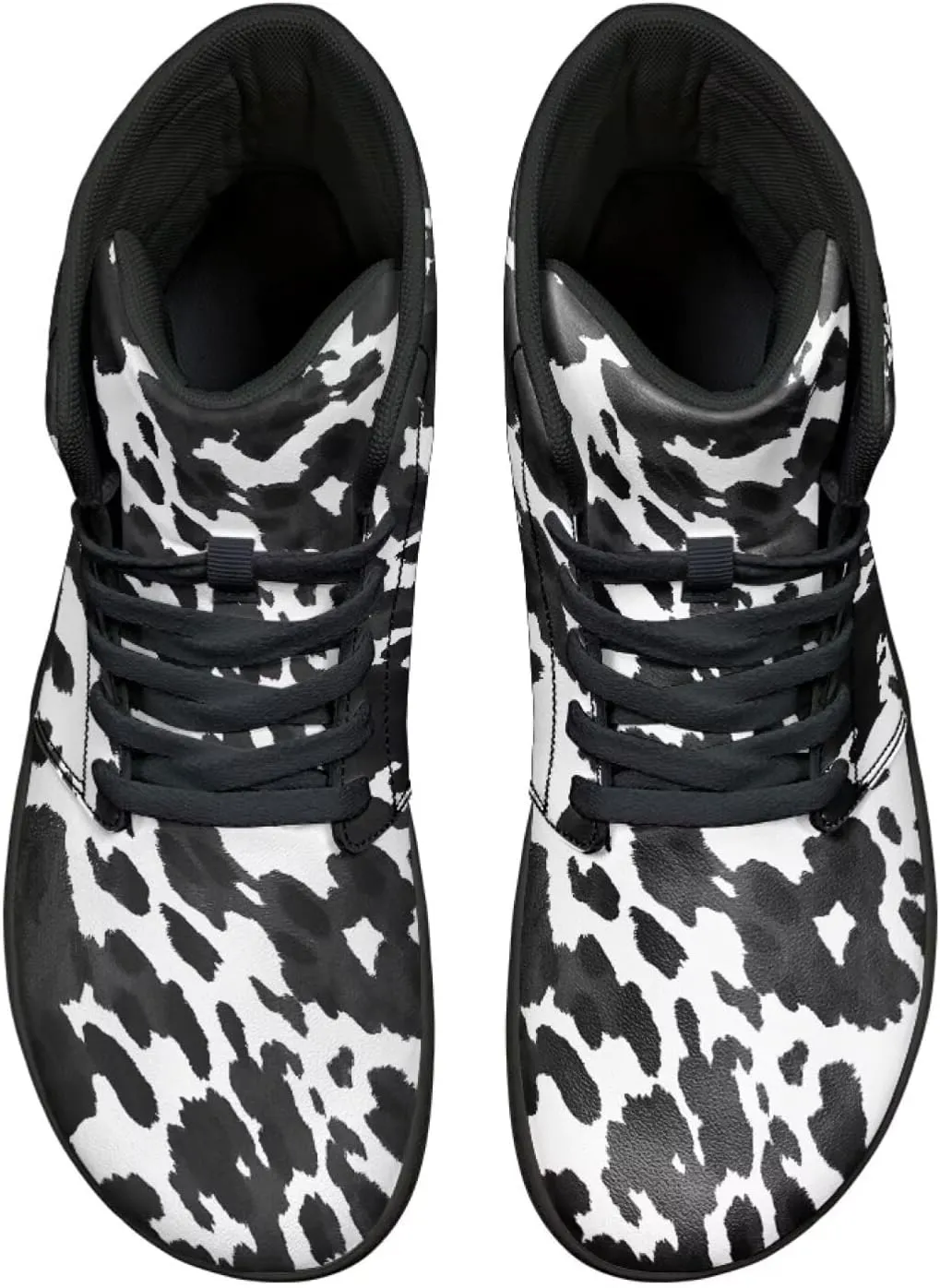 Howilath Leopard Print High Top Shoes Zero Drop Sneaker Mens Wide Toe Walking Shoes Minimalist Barefoot Shoes