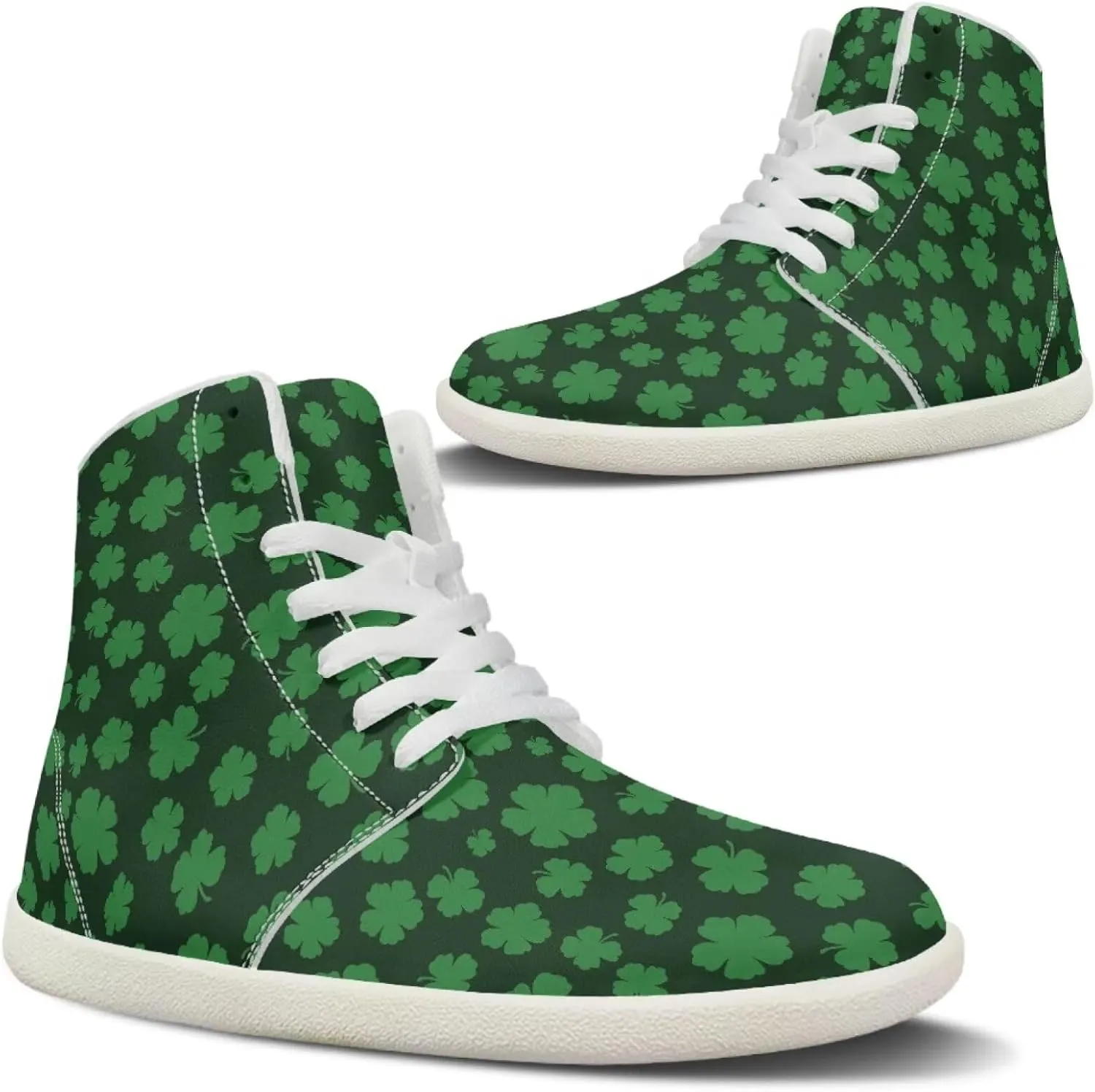 Howilath St. Patrick's Day Barefoot High Top Shoes Men Anti-Skid Sneaker, Wide Toe Box Running Shoes