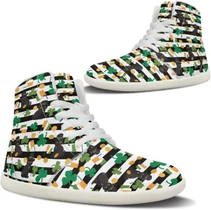 Howilath St. Patrick's Day Barefoot High Top Shoes Men Anti-Skid Sneaker, Wide Toe Box Running Shoes