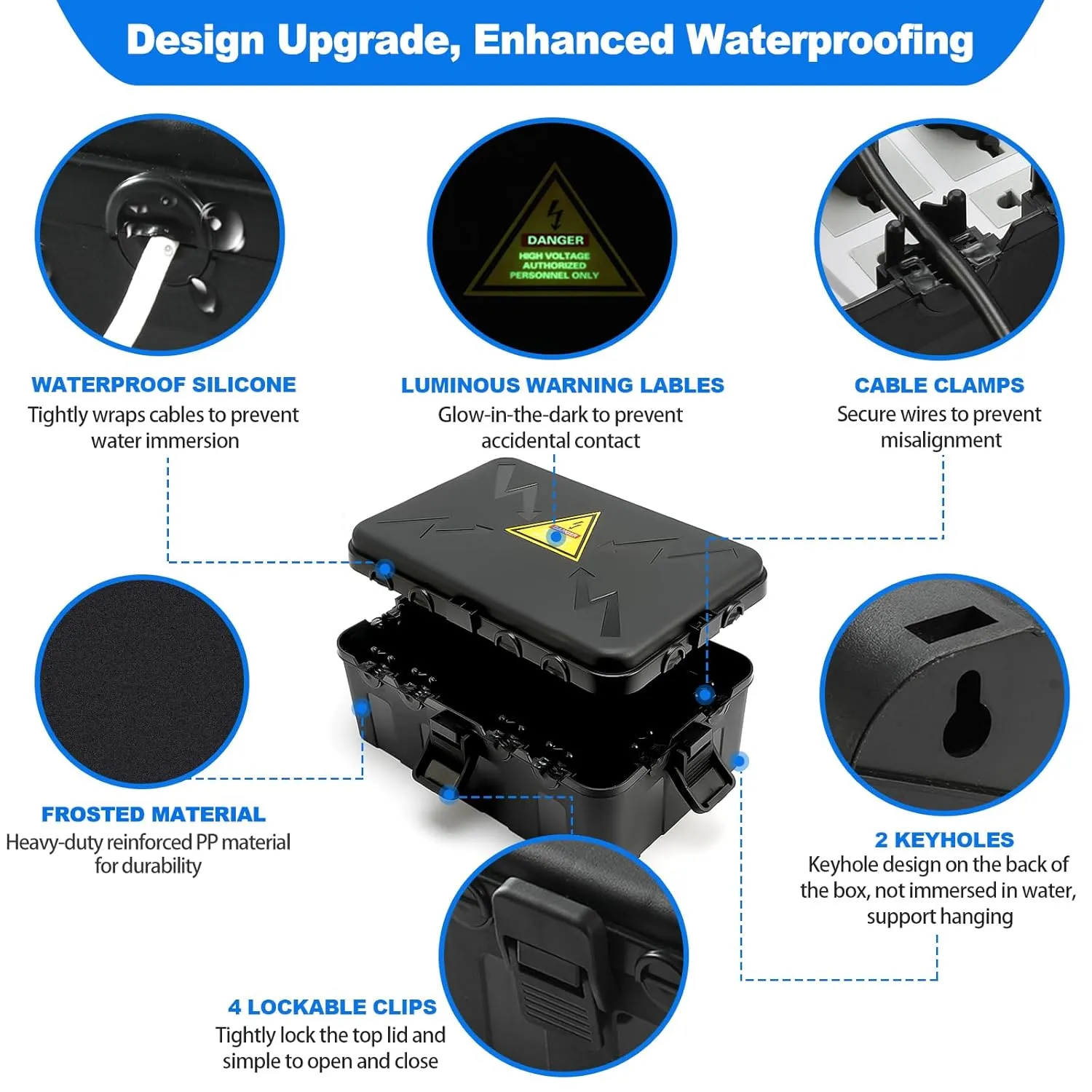 Hrensaw Large Outdoor Electrical Box Waterproof(12.5x8.5x5inch),IP54 Waterproof Outdoor Outlet Covers,Weatherproof Extension Cord Covers Protect Outlet,Plug,Timer,Power Strip,Holiday Light,Black