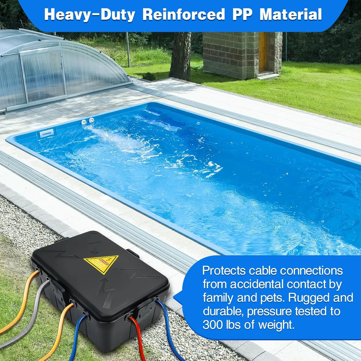 Hrensaw Large Outdoor Electrical Box Waterproof(12.5x8.5x5inch),IP54 Waterproof Outdoor Outlet Covers,Weatherproof Extension Cord Covers Protect Outlet,Plug,Timer,Power Strip,Holiday Light,Black