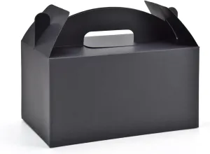 HUAPRINT Black Treat Boxes Large Bulk,Gable Boxes 30 Pack 9.45x5x5Inches,Party Favor Boxes Goodie Boxes for Birthday Party Baby Shower Wedding Christmas