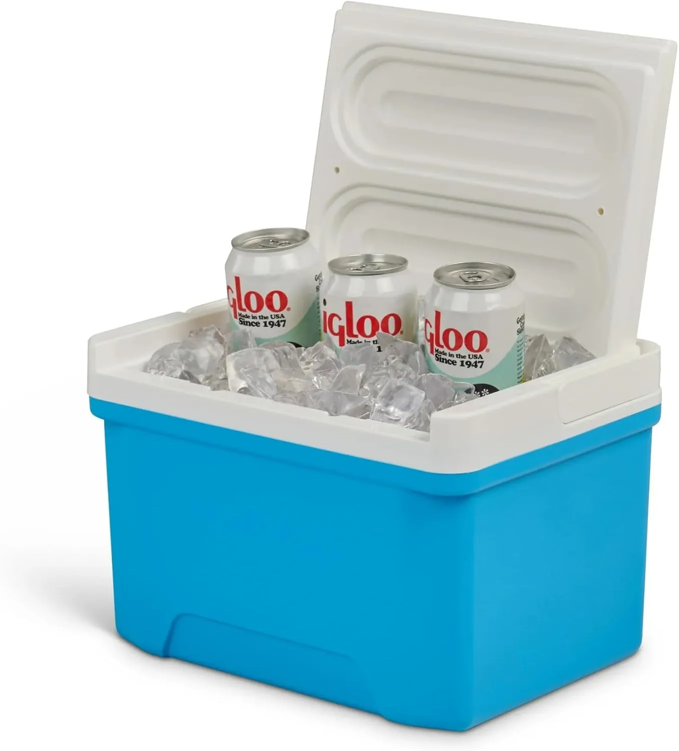 Igloos Laguna Small 9 QT Ice Chest Cooler, Fuchsia Burst, Hard Shell Portable Cooler Box, with Tray Lid and Cup Holders, Cool Riser Technology, Easy Clean, Travel, Beach, Camping