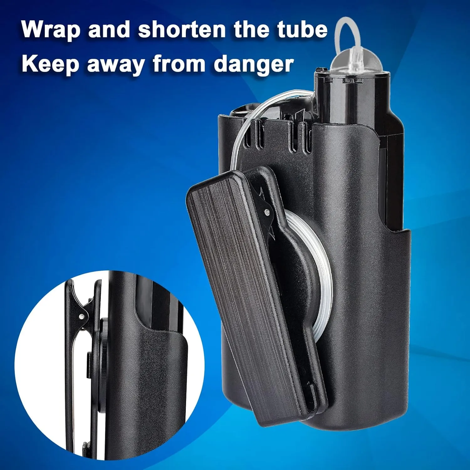 Insulin Pump Holder 360° Rotatable, Insulin Pump Case with Clip for Medtronic MiniMed 630G 640G 670G 770G 780G, Sturdy and Durable Clip (Black)