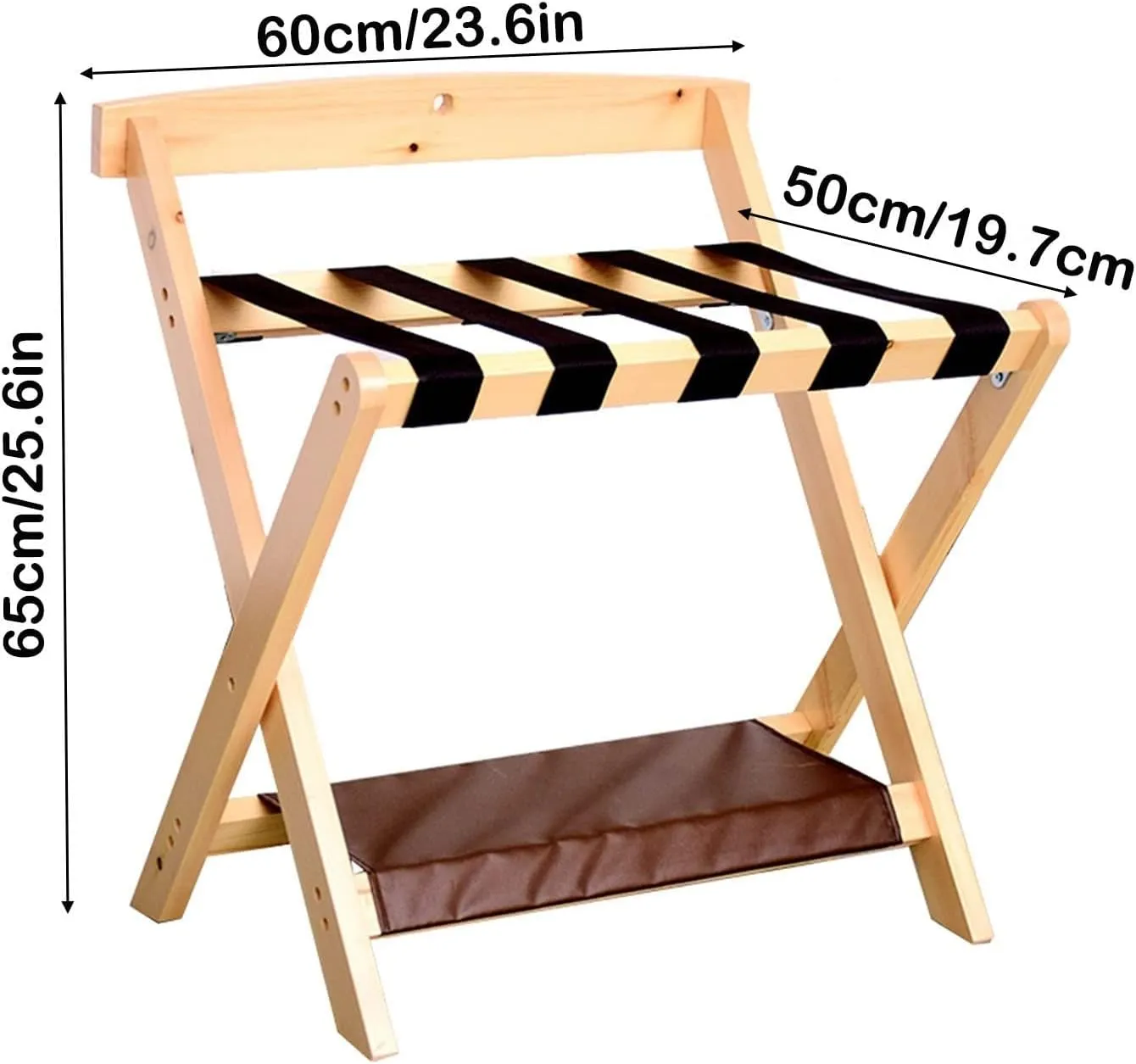 IOCCIOBB 2Pcs Classic Luggage Rack - Foldable Luggage Rack, Made of Solid Hardwood, Easy to Assemble, for Home, Bedroom and Travel (Color : Wine Red)