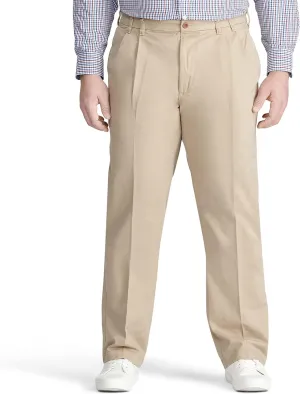 IZOD Men's Big and Tall Performance Stretch Flat Front Pant
