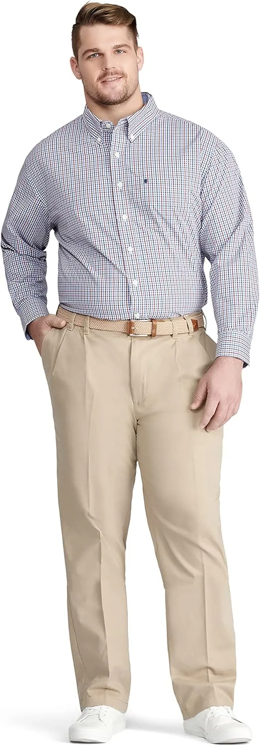 IZOD Men's Big and Tall Performance Stretch Flat Front Pant