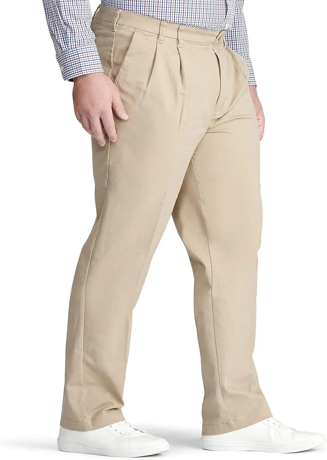 IZOD Men's Big and Tall Performance Stretch Flat Front Pant