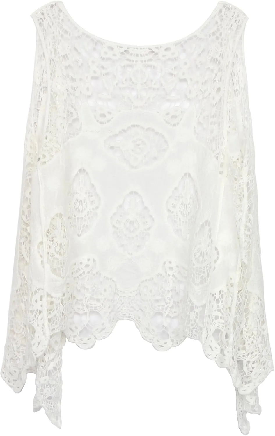 JASTIE Women Open Stitch Cardigan Boho Sleeveless Hippie Summer Hollow Out Solid Crochet Vest