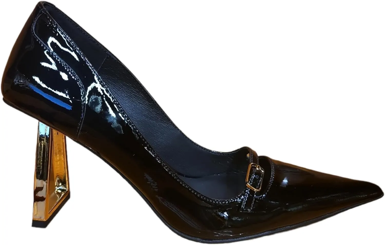 Jeffrey Campbell INFLUENCE Heels Black Patent Gold