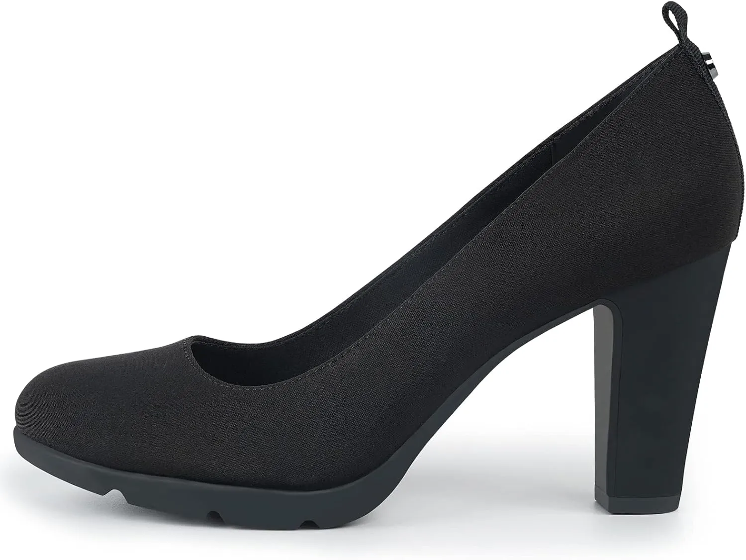 JENN ARDOR Women's Pumps Closed Round Toe Block High Heels 3 inch Leather Pump Shoes