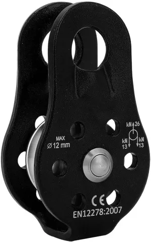 JEOZBM Climbing Pulley, 26KN Climbing Bearing Pulley, Aluminium Alloy Heavy Duty Single Rope Pulley Block for 12mm Rope Climbing
