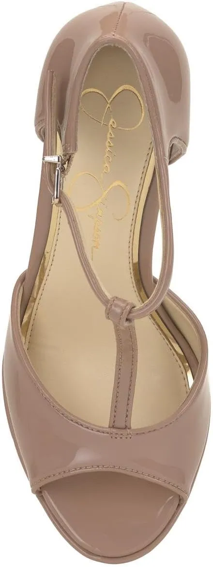 Jessica Simpson Bansi Women's Patent Leather Peep Toe High Heel Platform Pump