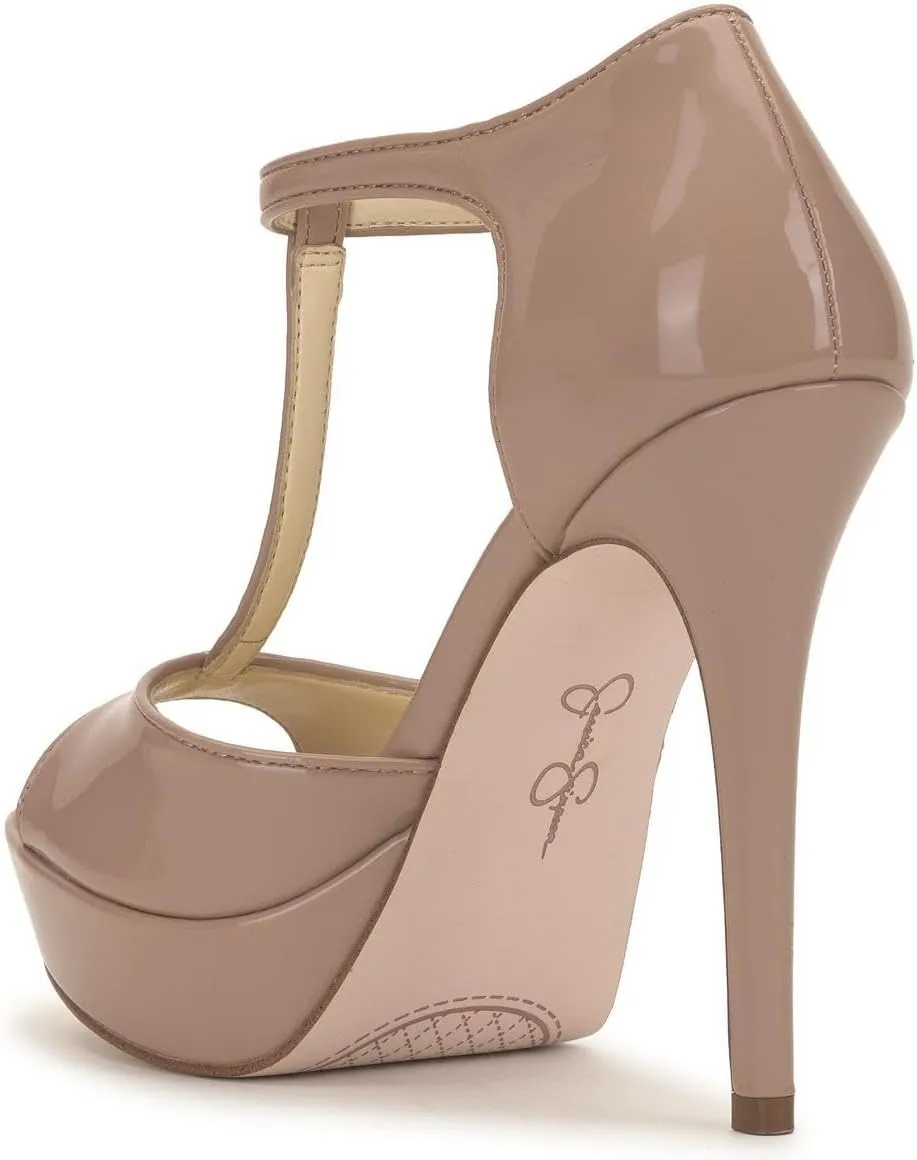 Jessica Simpson Bansi Women's Patent Leather Peep Toe High Heel Platform Pump