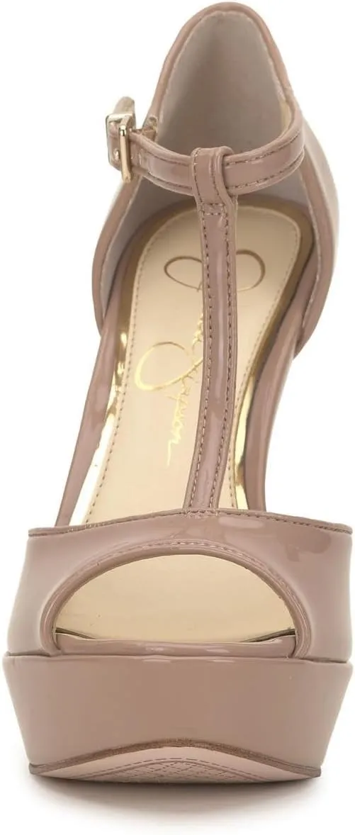 Jessica Simpson Bansi Women's Patent Leather Peep Toe High Heel Platform Pump