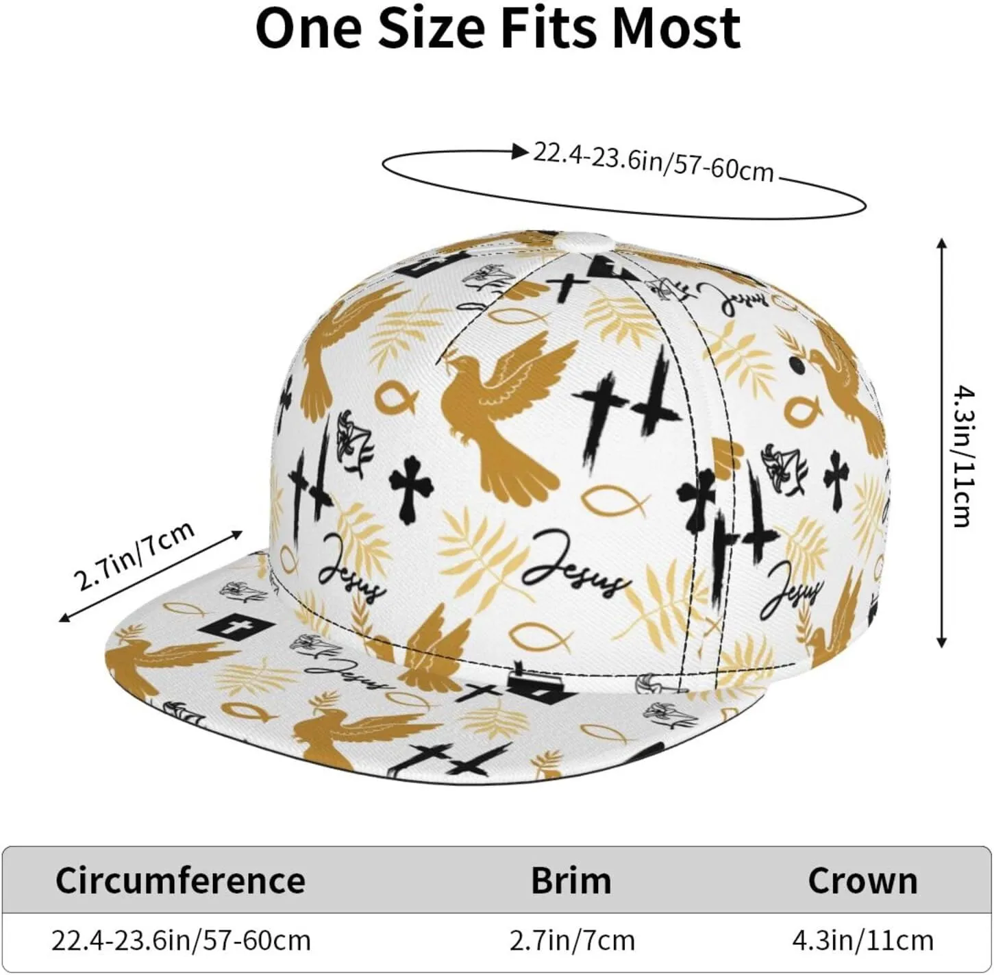 Jesus Baseball Cap for Men Adjustable Flat Bill Brim Cap for Travel Hiking and Outdoor Sports