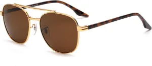JIM HALO Retro Square Aviator Sunglasses Premium Glass Lens Flat Metal Eyewear Men Women