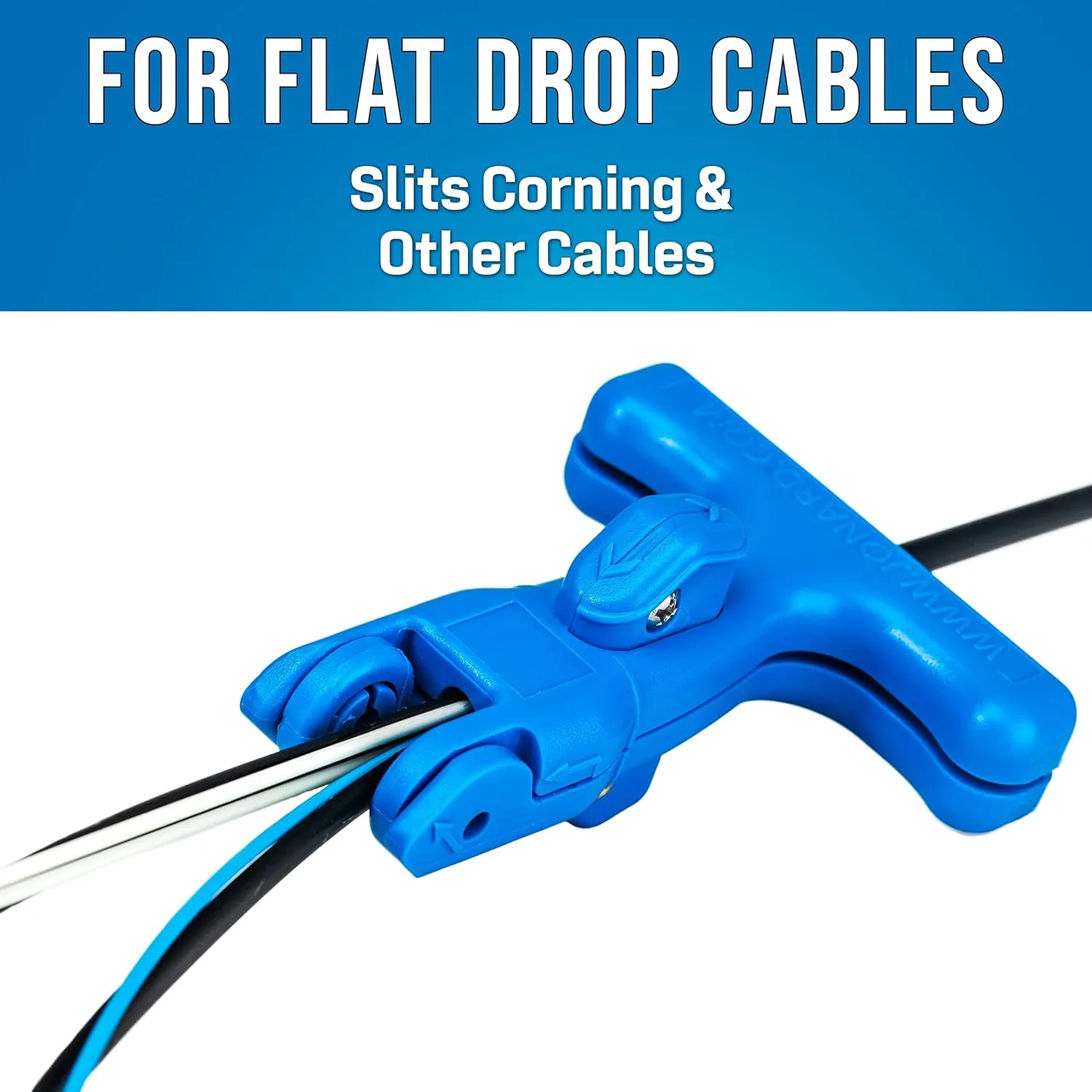Jonard Tools FOD-2000 Fiber Optic Drop Cable Slitter for 0.250" Flat Cable, Blue