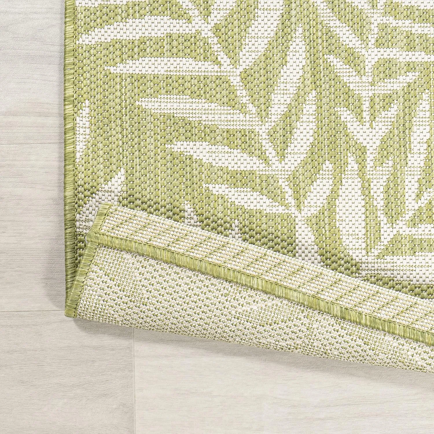 JONATHAN Y SMB119D-210 Nevis Palm Frond Indoor Outdoor Runner Rug, Coastal Casual Country Easy Cleaning,Bedroom,Kitchen,Backyard,Patio,Non Shedding 2 X 10, Green/Cream