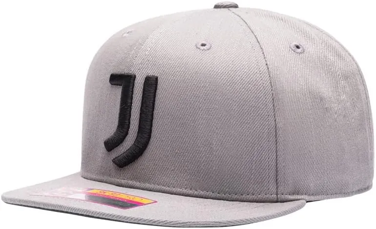 Juventus Grey Club Ink Flat Peak Snapback Hat
