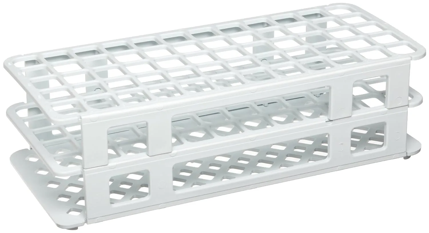 Kartell 225655-0000 White PP Wet/Dry Test Tube Rack for 16mm Test Tubes, 60 Place (Case of 5)