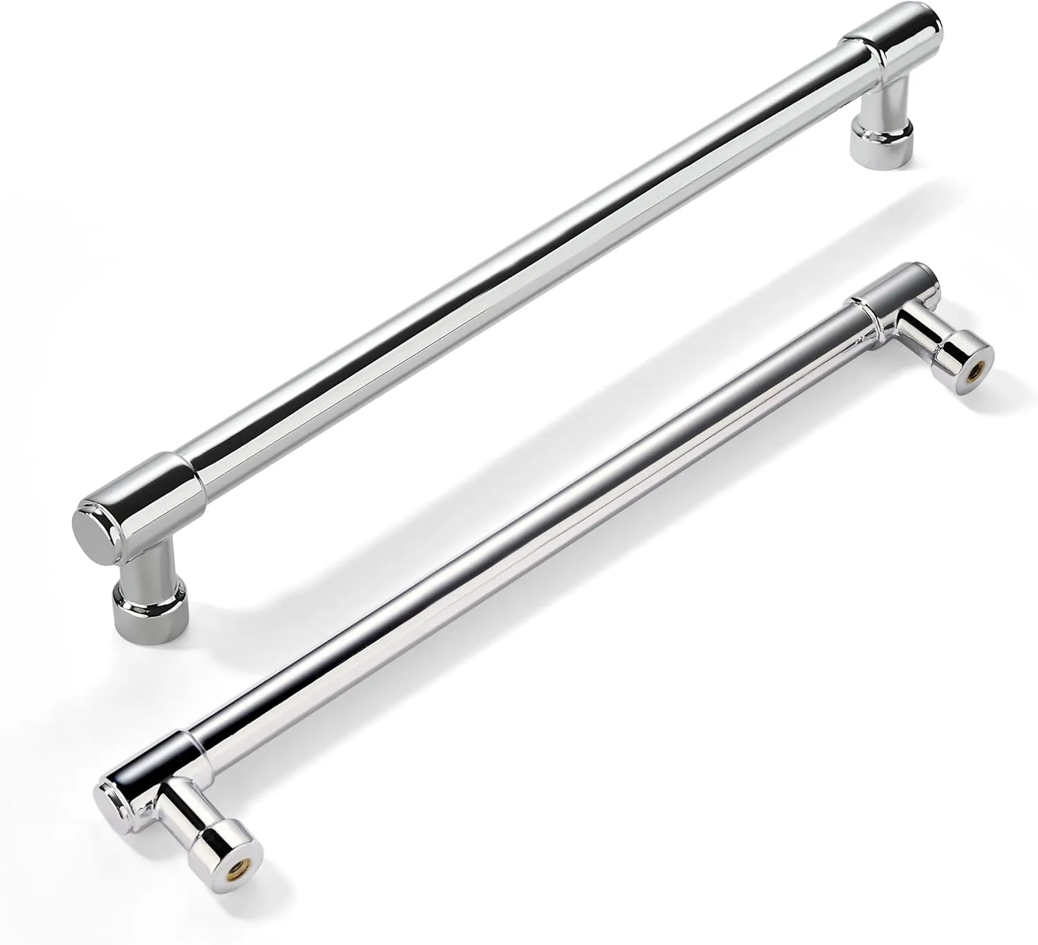 khtumeware 2 Pack 12 Inch(305mm) Polished Chrome Cabinet Pulls: Modern Kitchen Cabinet Handles, Chrome Finish, Zinc Alloy, Easy to Install, Durable