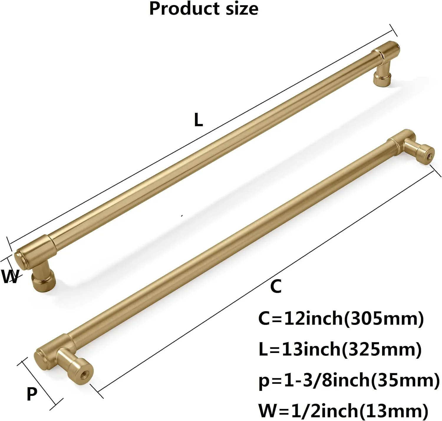 khtumeware 6 Pack 12 Inch(305mm) Champagne Bronze Cabinet Pulls Brushed Brass Kitchen Cabinet Handles Extra Long Gold Cabinet Pulls Kitchen Cabinet Hardware for Cupboard Drawer Pulls Dresser Handle