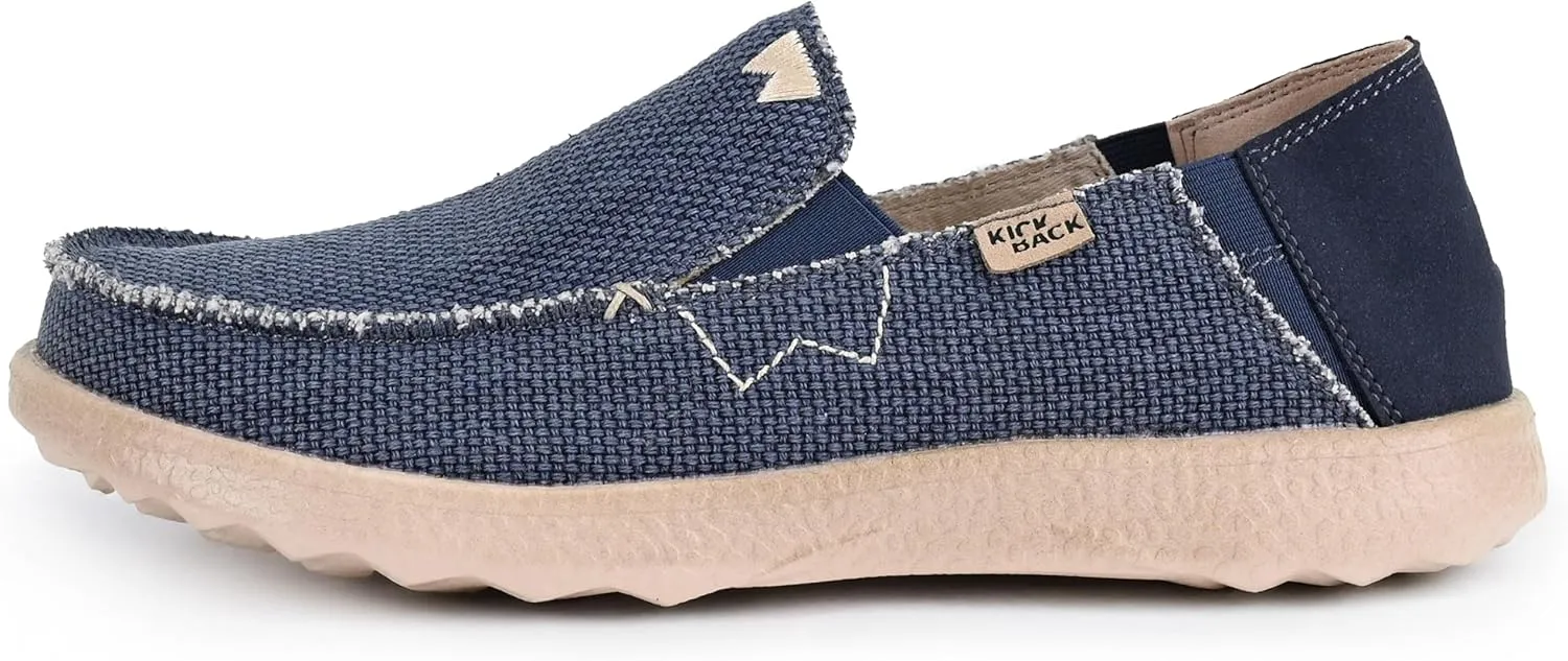 Kickback Couch 2.0 - Men's Grey Canvas Loafers - Lightweight Slip On Casual Shoes - All Day Comfort - Convertible Mule/Slider Design