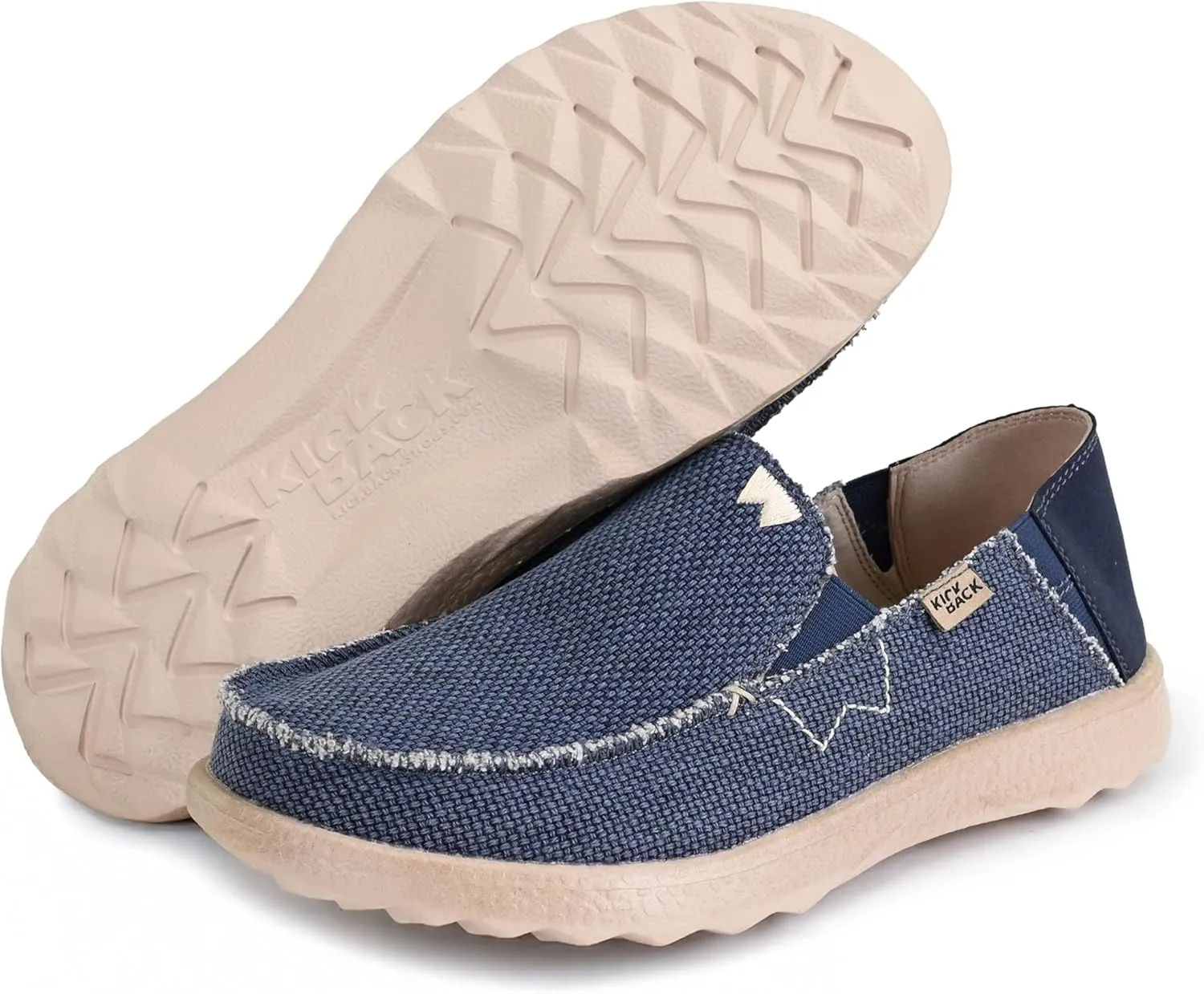 Kickback Couch 2.0 - Men's Grey Canvas Loafers - Lightweight Slip On Casual Shoes - All Day Comfort - Convertible Mule/Slider Design