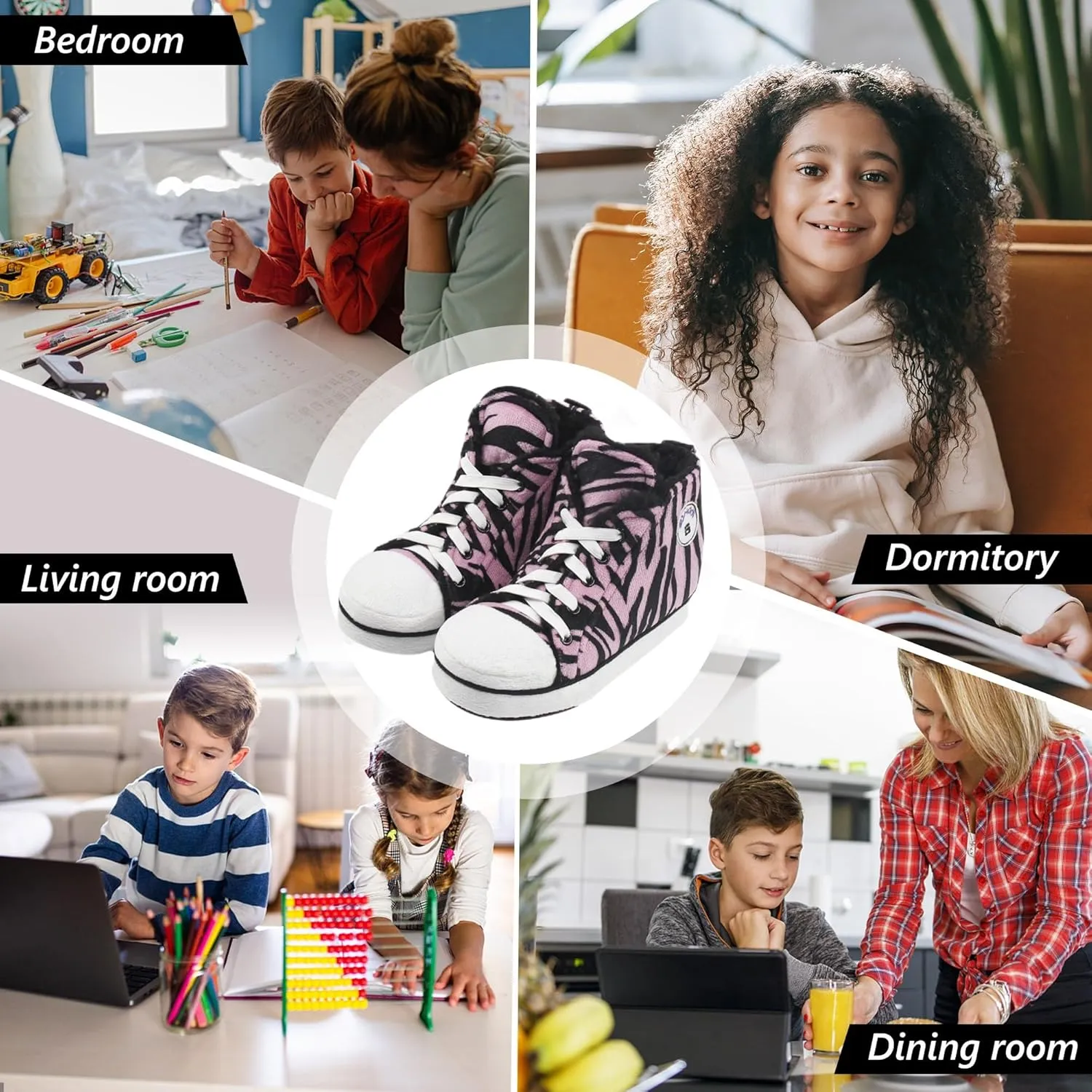 Kids Sneaker Slippers - Soft and Stylish Comfort Cozy House Shoes for Girls and Boys