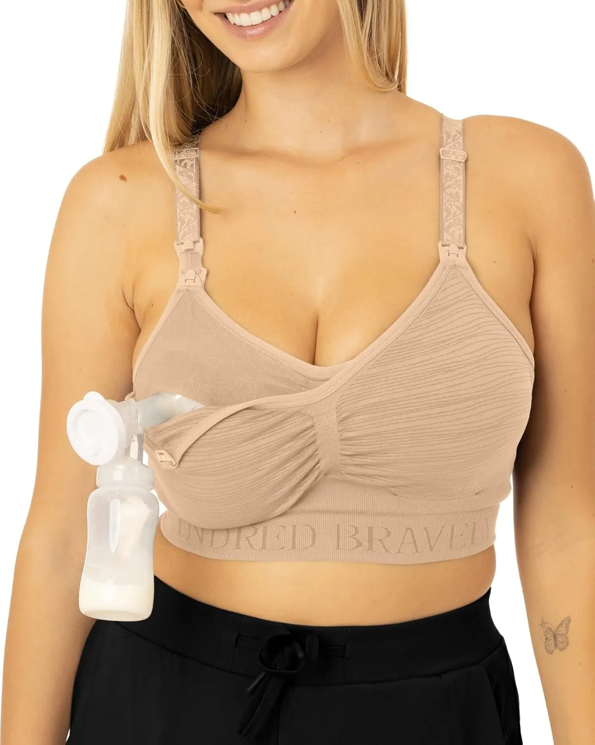 Kindred Bravely Sublime Pumping Bra Hands Free, Adjustable Pumping & Nursing Bra with EasyClip for All Breast Pumps