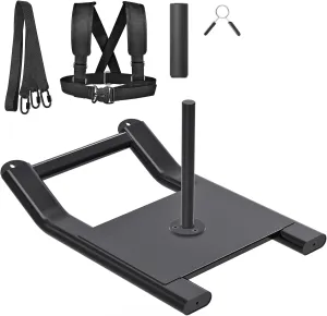Kipika Stainless Steel Weight Sled for Fitness Strength Training, Speed Improvement, and Athletic Exercise - Compatible with 1" & 2" Weight Plates
